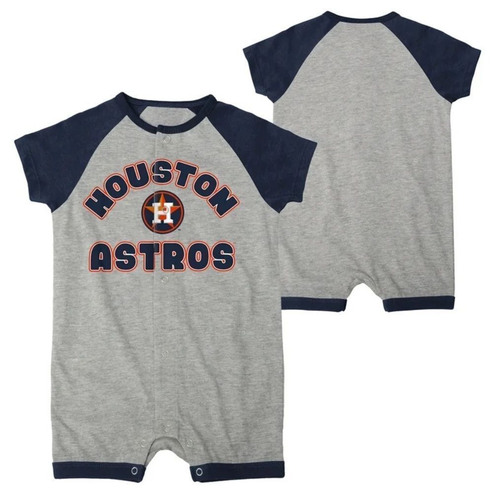 Genuine merchandise Infant Heather Gray Houston Astros Full-Snap Romper‎ 8m NWT